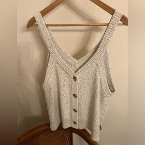 Madewell Knitted Tank - Tan, Light Blue and Light Pink - Size L